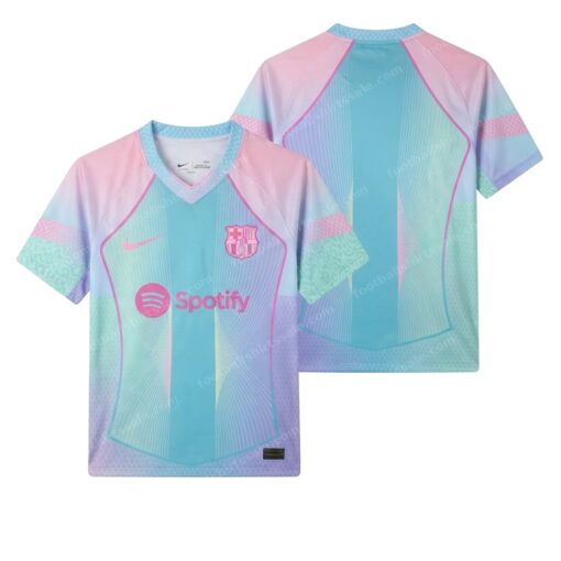 Barcelona Special Edition Dream Wave Pink Football Shirt 25/26 Front and Back View