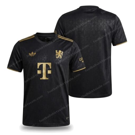 Bayern Munich 125th Anniversary Black Edition Football Shirt 25/26 Front and Back View