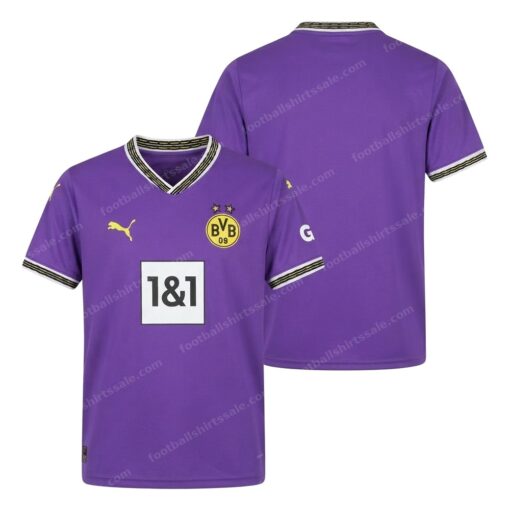 Dortmund Special Edition Purple Football Shirt 25/26 Front and Back View