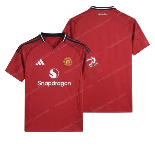 Manchester United Home Football Shirt 25/26 Front and Back View