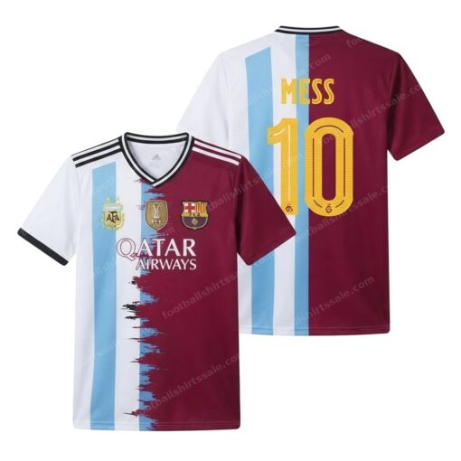 Barcelona Messi Argentina Football Shirt 25/26 Front and Back View