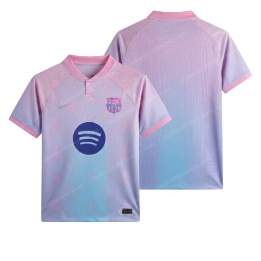 Barcelona Concept Pink Blue Gradient Player Version Football Shirt 25/26 Front and Back View