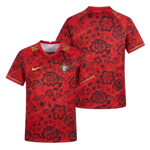 Portugal Special Rose Edition Football Shirt 25/26 Front and Back View