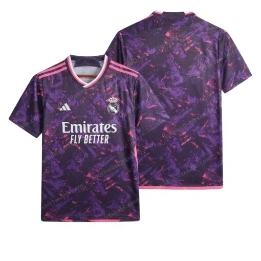 Real Madrid Purple Special Edition Lizz Football Shirt 25/26 Front and Back View