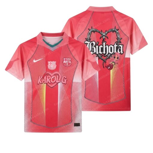 Barcelona Pink Karol G Football Shirt 25/26 Front and Back View