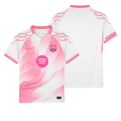 Barcelona Pink Velo Special Edition Football Shirt 25/26 Front and Back View