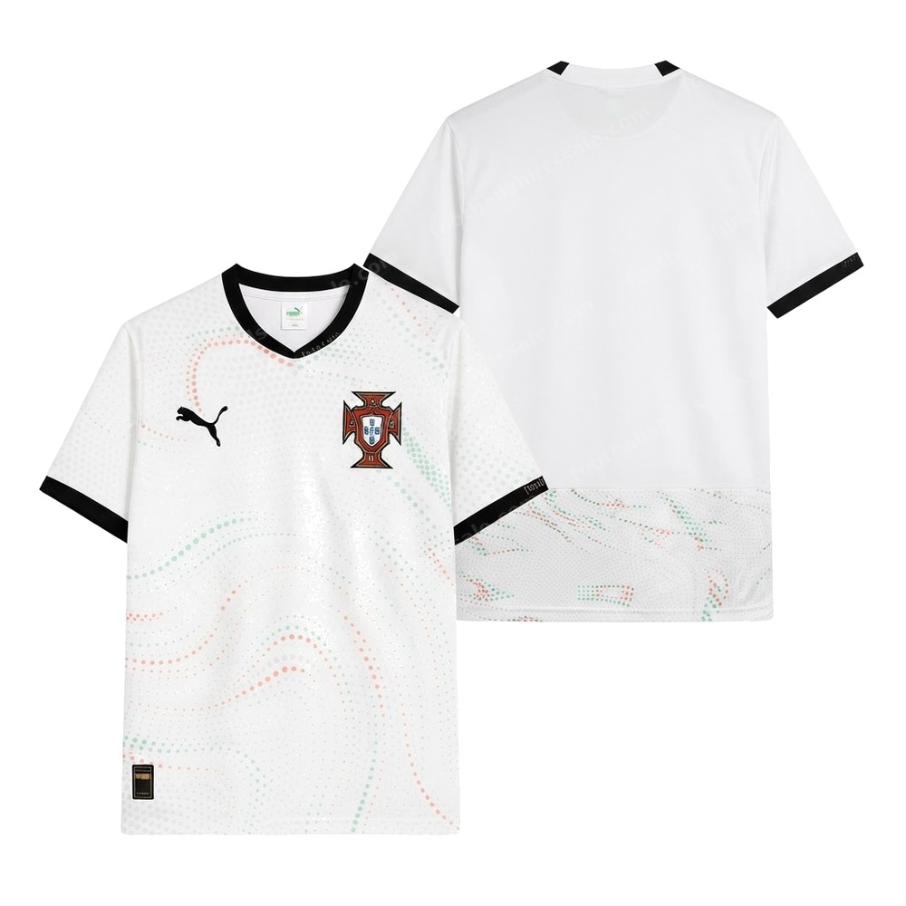 Portugal Away Football Shirt 2025 Front and Back View