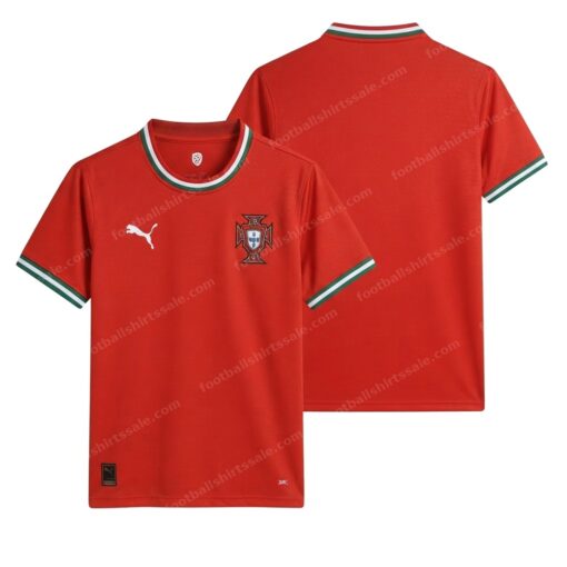 Portugal Home Football Shirt 2025 Front and Back View