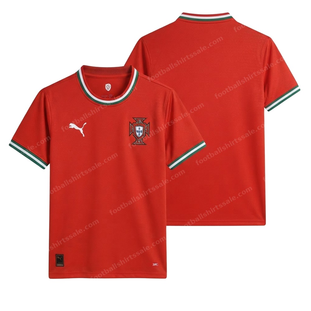 Portugal Home Football Shirt 2025 Front and Back View