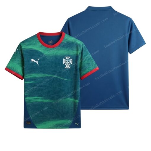 Portugal Training Wear Green Football Shirt 2025 Front and Back View