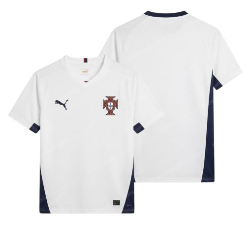 Portugal Training Wear White Football Shirt 2025 Front and Back View