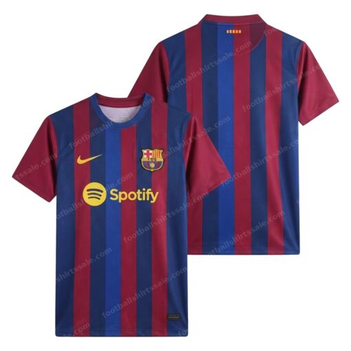 Barcelona Home Football Shirt 26/27 Front and Back View