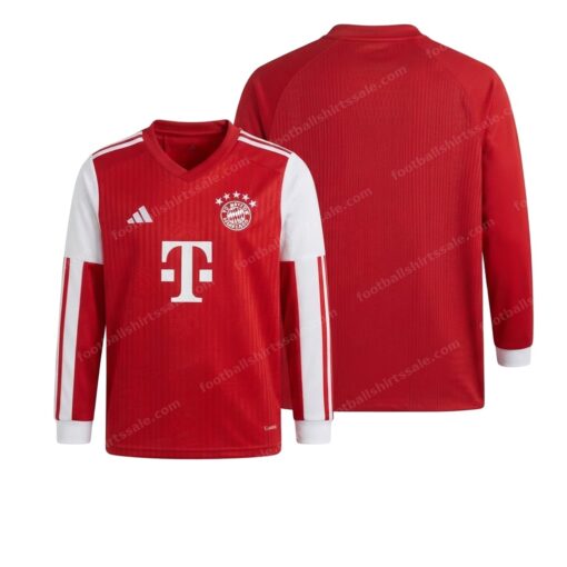 Bayern Munich Home Long Sleeve Football Shirt 26/27 Front and Back View