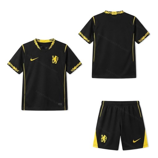 Chelsea Away Kids Football Kit 26/27 Front and Back View