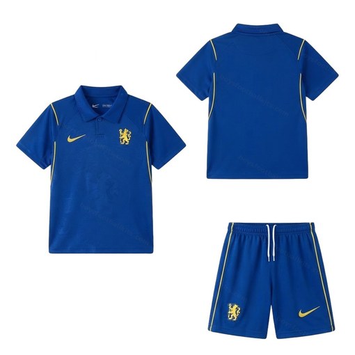 Chelsea Home Kids Football Kit 26/27 Front and Back View