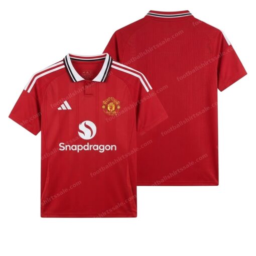 Manchester United Home Football Shirt 26/27 Front and Back View