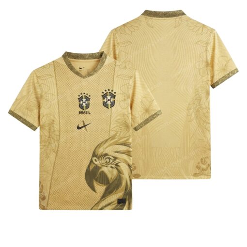 Brazil Arara Aurora Gold Special Edition Football Shirt 2026 Front and Back View