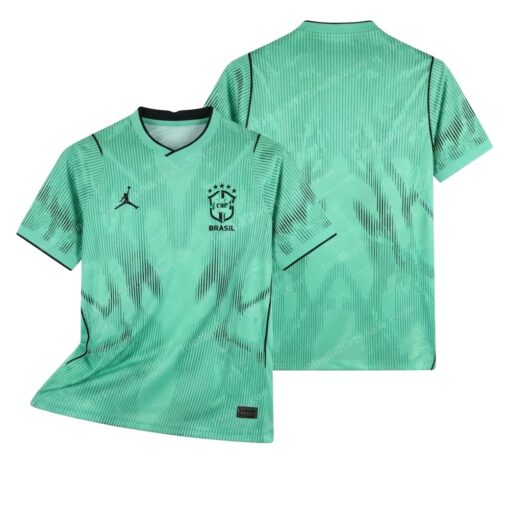 Brazil World Cup Mint Waves Football Shirt 2026 Front and Back View
