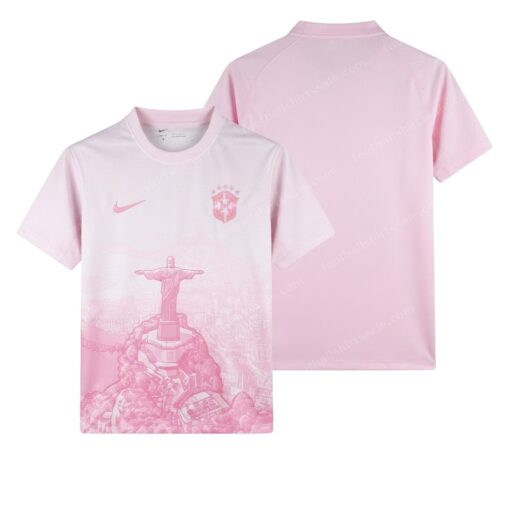 Brazil Special Edition Pink Rio Football Shirt 2026 Front and Back View