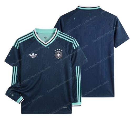 Germany Away World Cup Long Sleeve Football Shirt 2026 Front and Back View