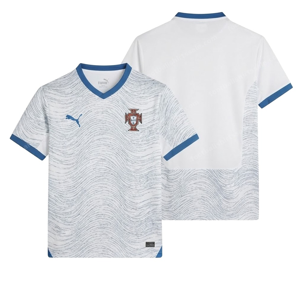 Portugal Special Edition White Blue Football Shirt 2026 Front and Back View