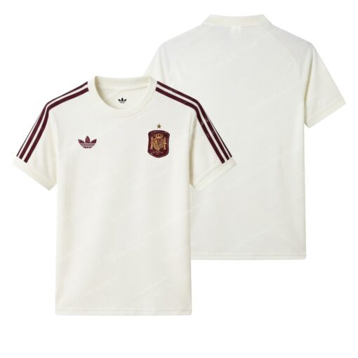 Spain White Us Packs Casual Football Shirt 2026 Front and Back View