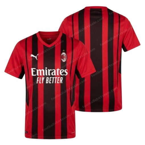 AC Milan Retro Home Football Shirt 21/22 Front and Back View