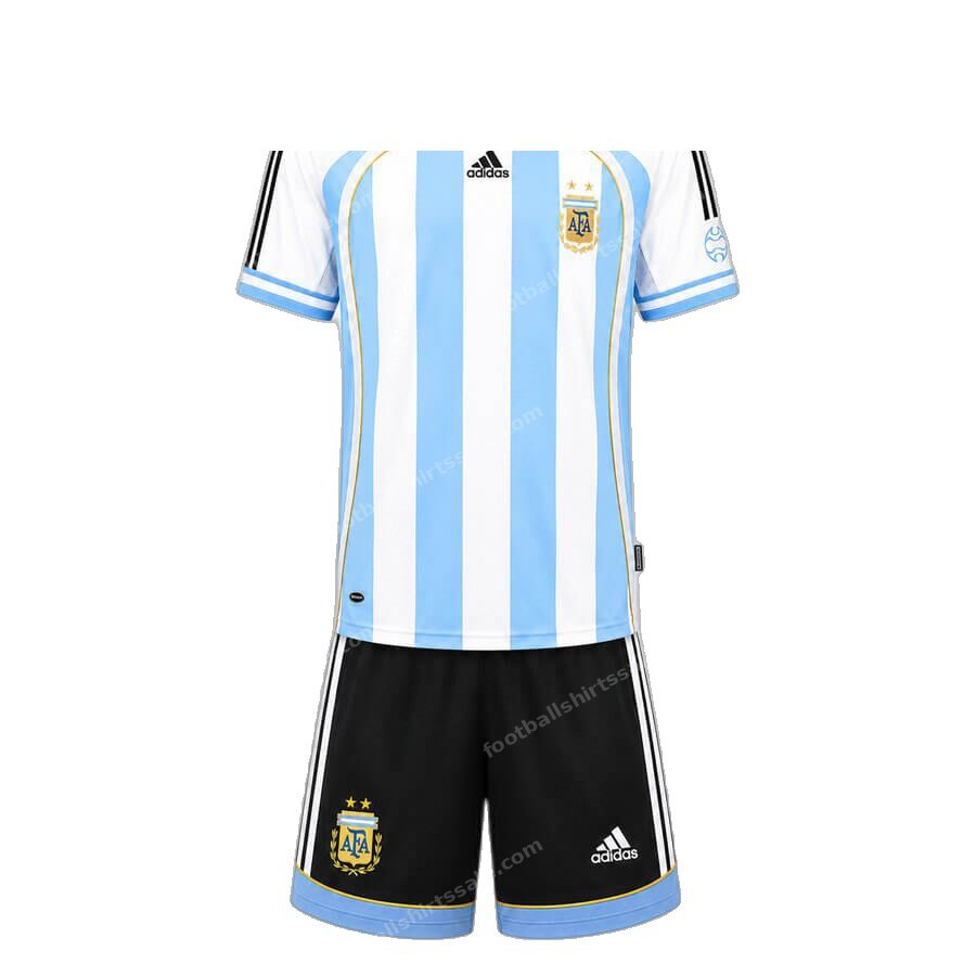 Argentina Retro Home Kids Football Kit 2006