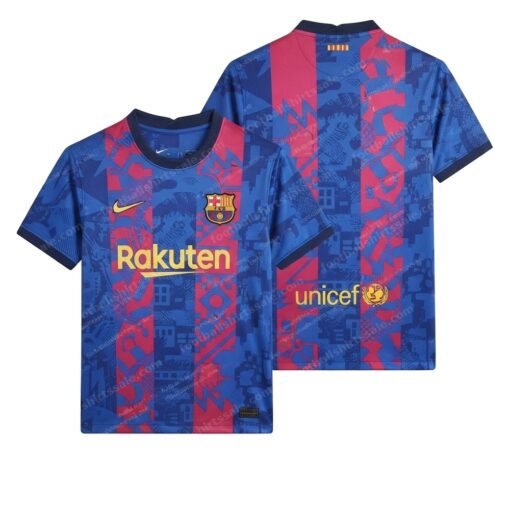 Barcelona Retro Third / 2022 Football Shirt 2021 Front and Back View