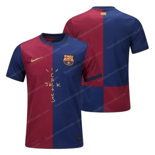 Barcelona X Travis Scott Edition Player Version Football Shirt 24/25 Front and Back View