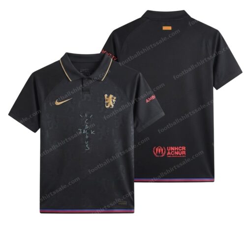 Barcelona Away X Travis Scott Limited Edition Football Shirt 24/25 Front and Back View