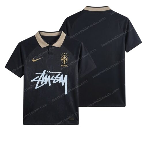 Brazil Stussy X Special Edition Football Shirt 2022 Front and Back View