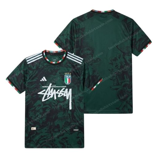 Italy X Stussy Edition Football Shirt 2023 Front and Back View