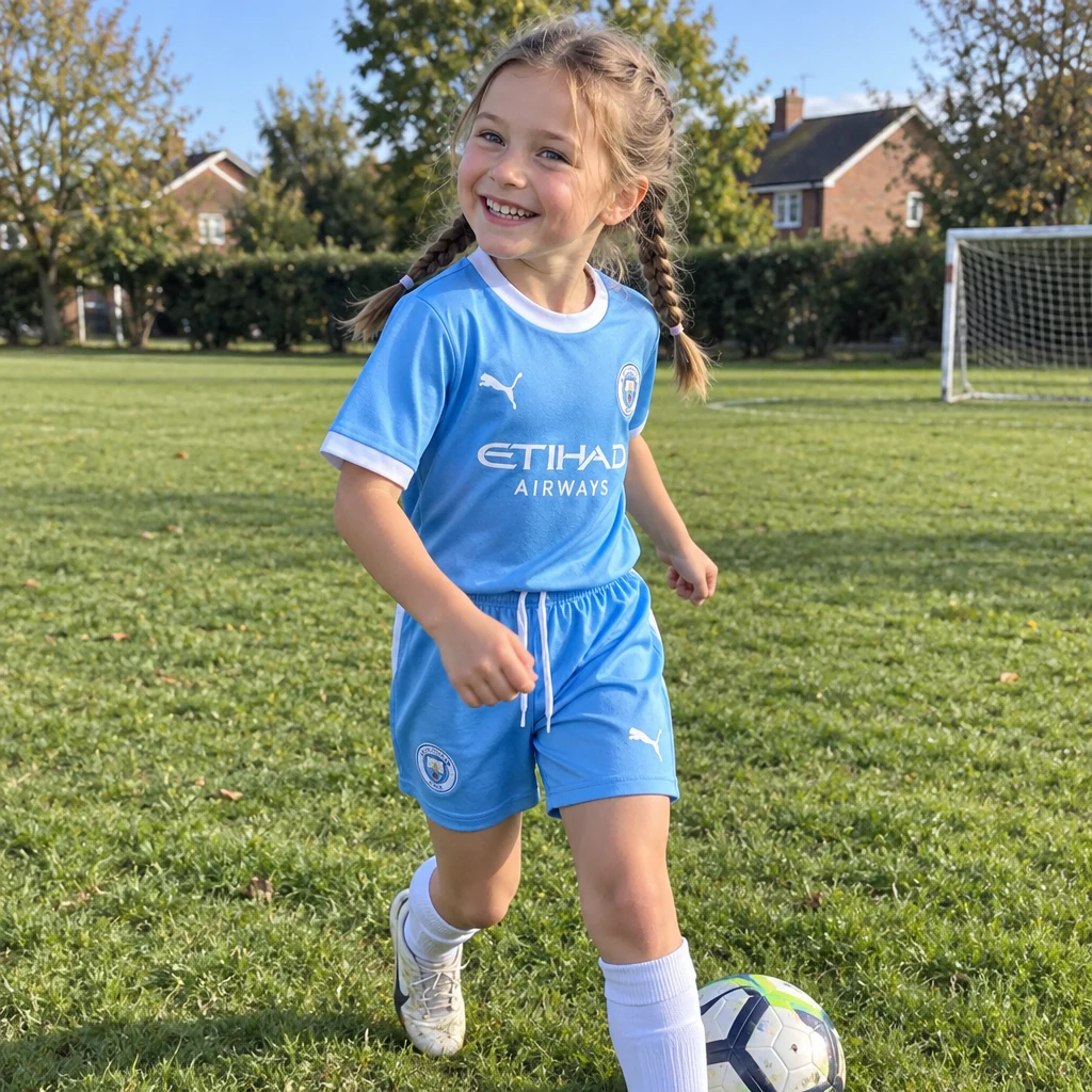 Manchester City 26/27 Home Kids Football Kit