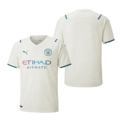 Manchester City Retro Away Football Shirt 21/22 Front and Back View
