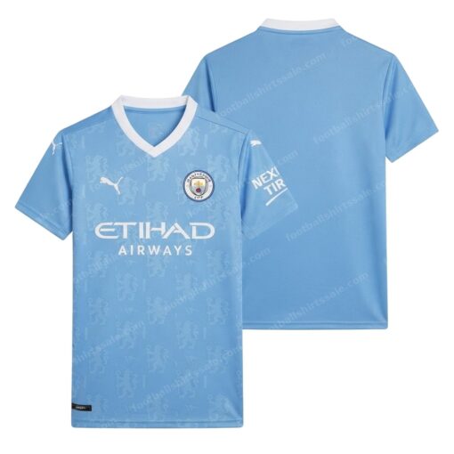 Manchester City Retro Home Football Shirt 21/22 Front and Back View