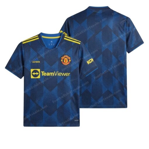Manchester United Retro Third / 2022 Football Shirt 2021 Front and Back View