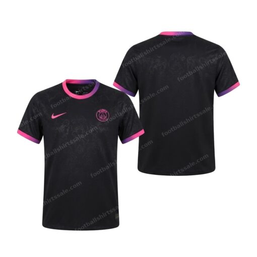 PSG Drip Noir Special Edition Football Shirt 24/25 Front and Back View