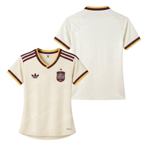 Spain Away World Cup Women Football Shirt 2026 Front and Back View