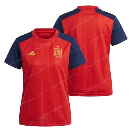 Spain Home World Cup Women Football Shirt 2026 Front and Back View